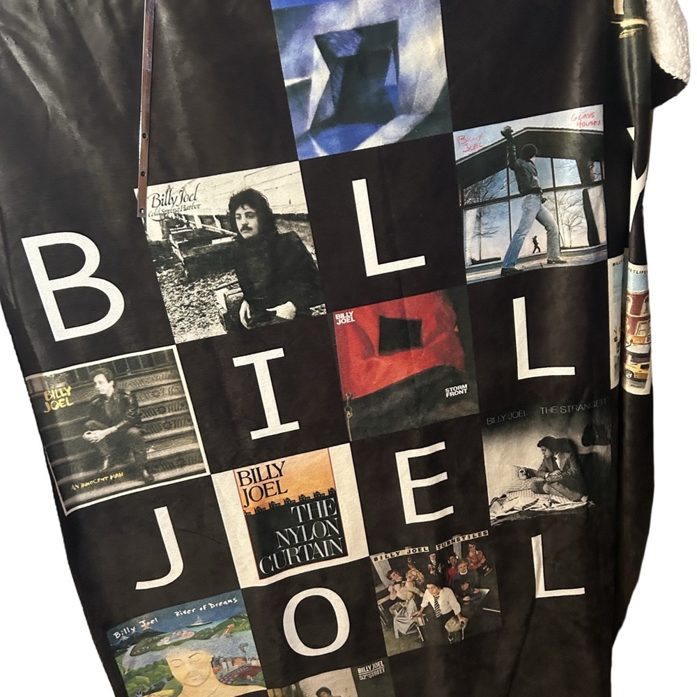 Billy Joel Album Cover Throw Blanket Collectible Patchwork Edition Sherpa